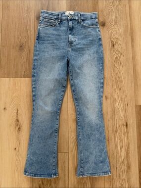 7 For All Mankind Light Blue Cropped Flare Jeans